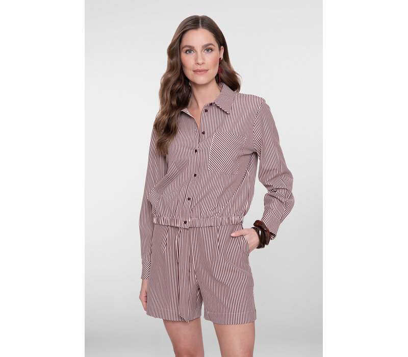 Geisha Blouse Ecru Cherry Red