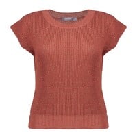 Geisha Pullover Lurex Sleeveless Stone Red Gold