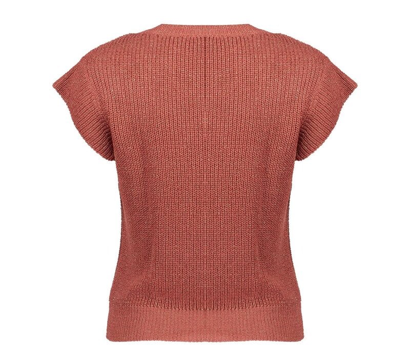 Geisha Pullover Lurex Sleeveless Stone Red Gold