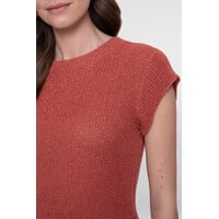 Geisha Pullover Lurex Sleeveless Stone Red Gold