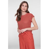 Geisha Pullover Lurex Sleeveless Stone Red Gold
