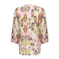 Geisha Blouse Ecru Camel Cactus