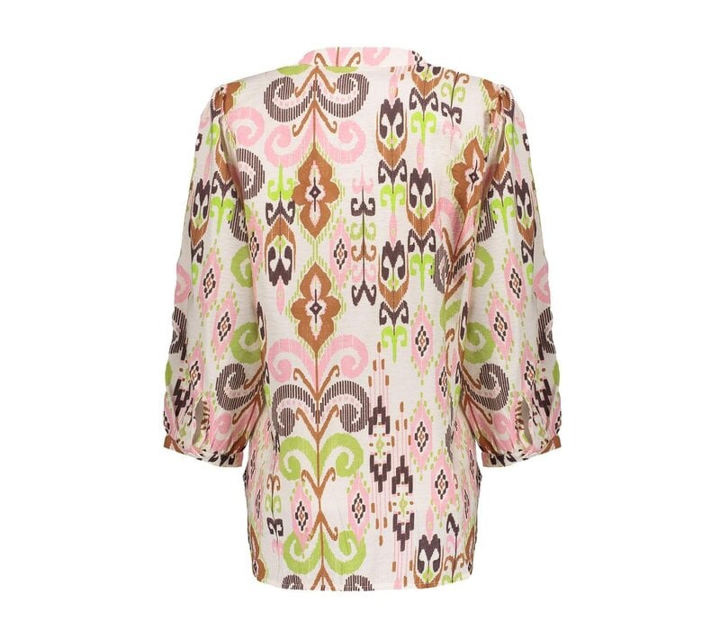 Geisha Blouse Ecru Camel Cactus