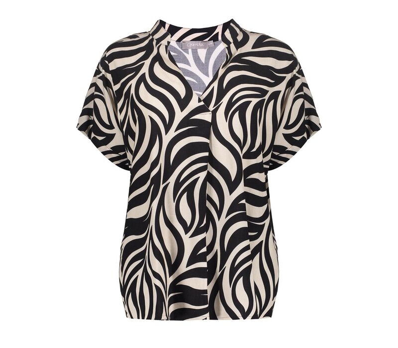 Geisha Blouse Bi-Color black