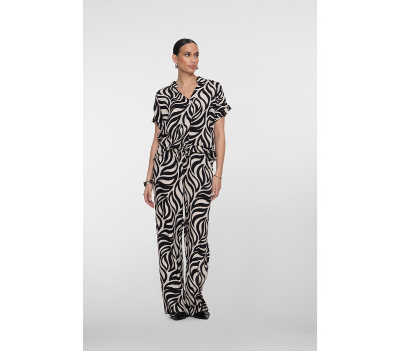 Geisha Blouse Bi-Color black