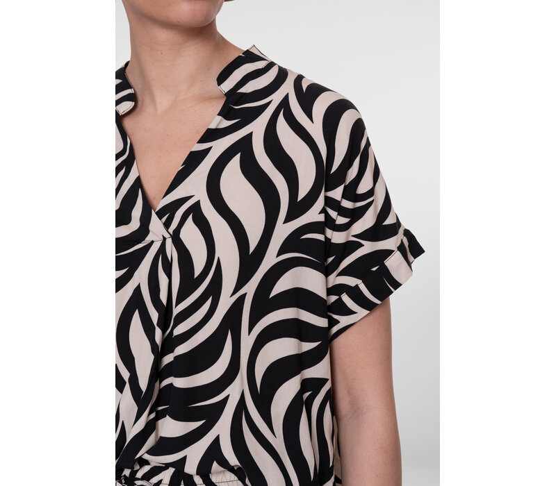 Geisha Blouse Bi-Color black