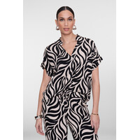 Geisha Blouse Bi-Color black