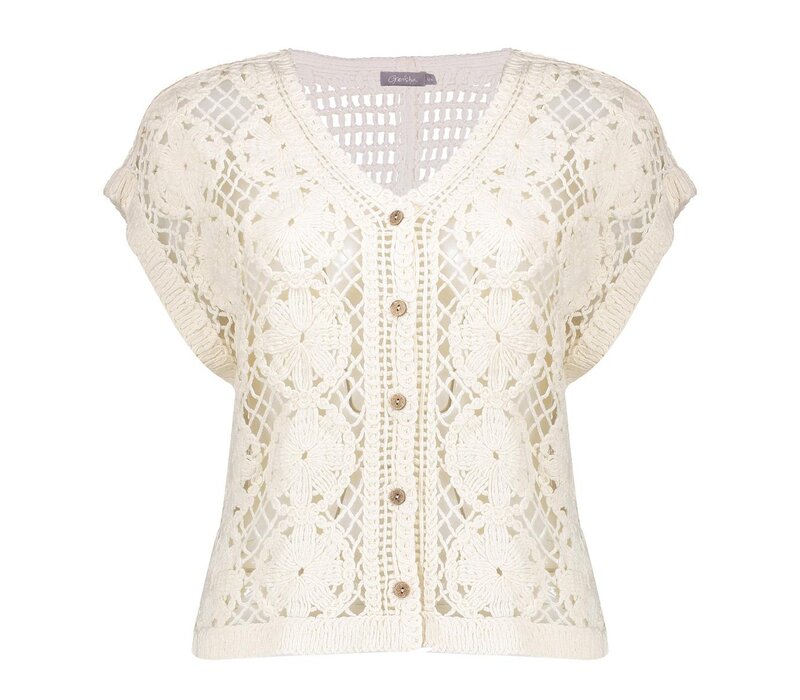 Geisha Vest Crochet Ecru