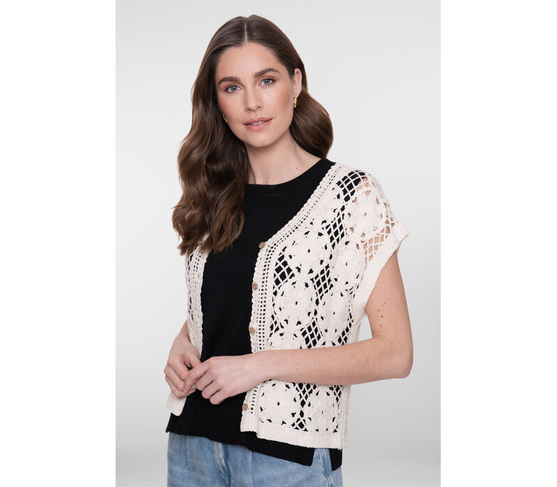 Geisha Vest Crochet Ecru