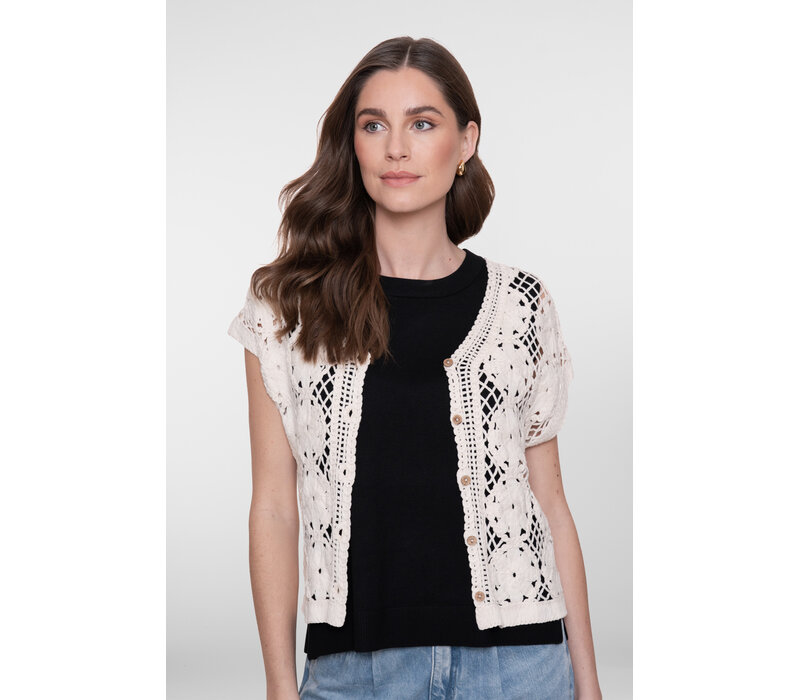 Geisha Vest Crochet Ecru