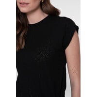 Geisha Top Ajour with Knot Black