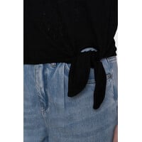 Geisha Top Ajour with Knot Black