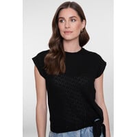 Geisha Top Ajour with Knot Black