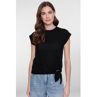 Geisha Top Ajour with Knot Black