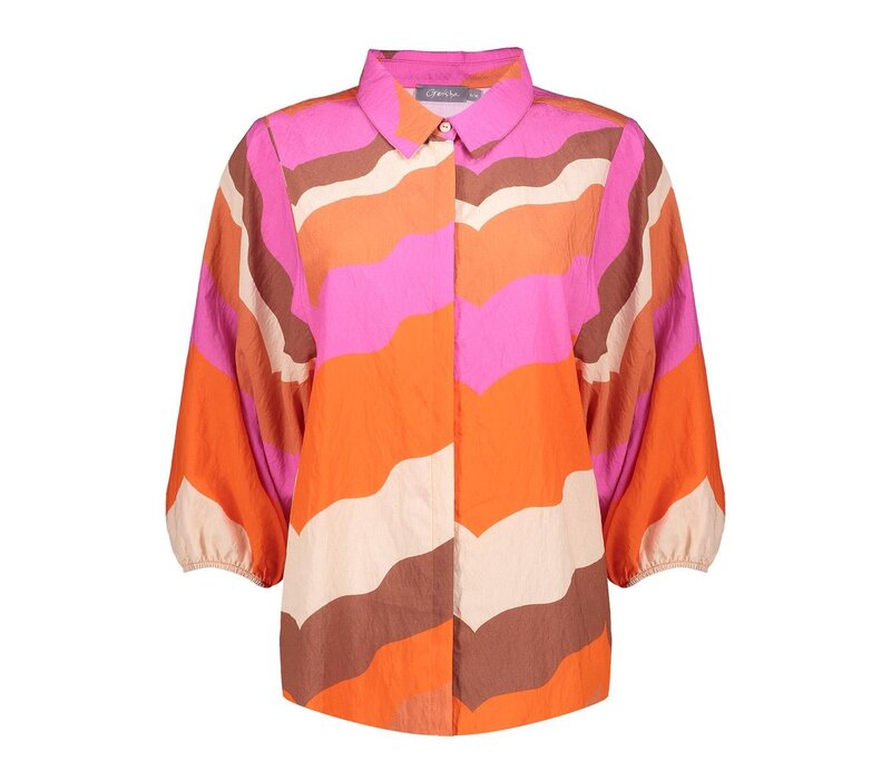 Geisha Blouse Ecru Brown Cassis