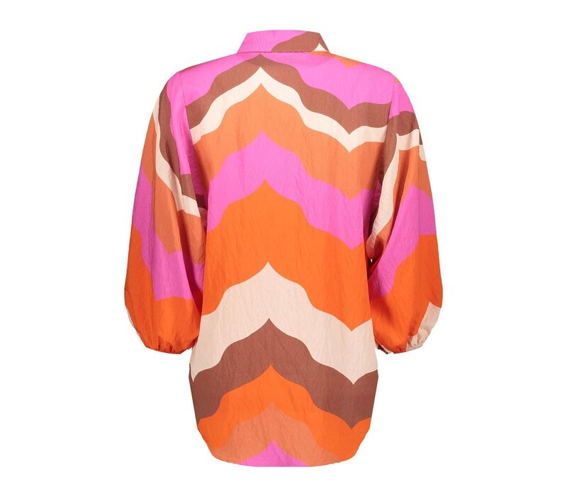 Geisha Blouse Ecru Brown Cassis