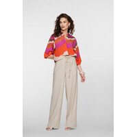 Geisha Blouse Ecru Brown Cassis