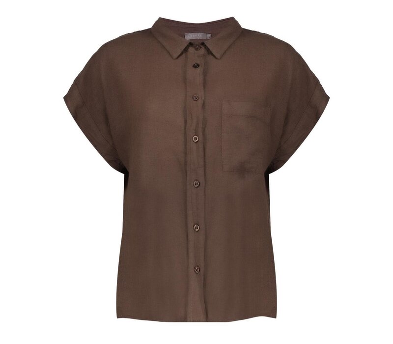 Geisha Blouse Linen Brown