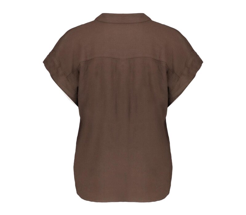 Geisha Blouse Linen Brown