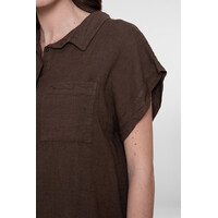 Geisha Blouse Linen Brown