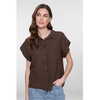 Geisha Blouse Linen Brown