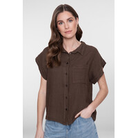 Geisha Blouse Linen Brown