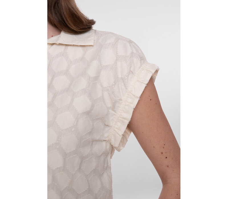 Geisha Blouse Lurex Off White