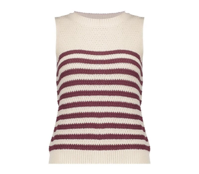 Geisha Spencer Striped Off White Cherry Red