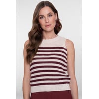 Geisha Spencer Striped Off White Cherry Red