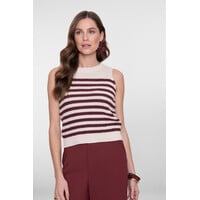 Geisha Spencer Striped Off White Cherry Red