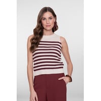 Geisha Spencer Striped Off White Cherry Red