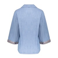 Geisha Blouse Chambray with Tape Jeansblue