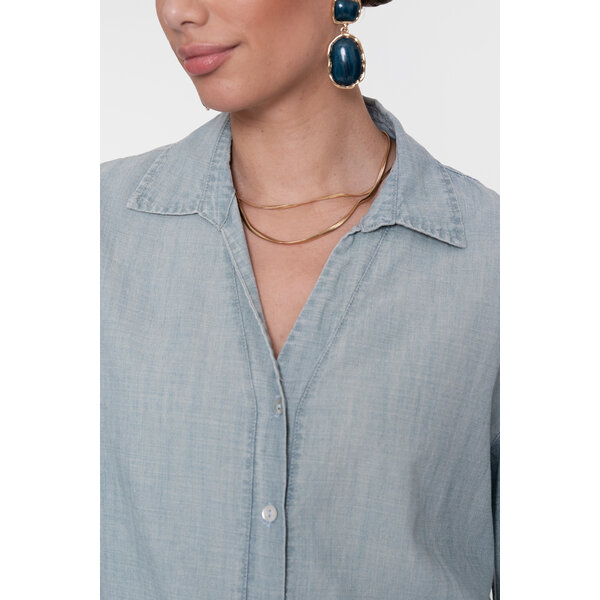 Geisha Blouse Chambray with Tape 