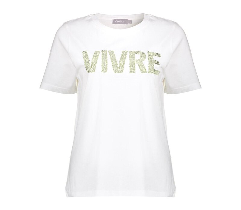 Geisha T-Shirt Vivre Off White Green