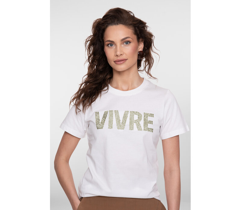 Geisha T-Shirt Vivre Off White Green