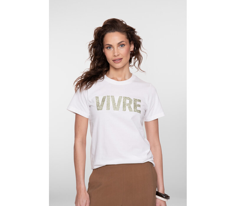 Geisha T-Shirt Vivre Off White Green