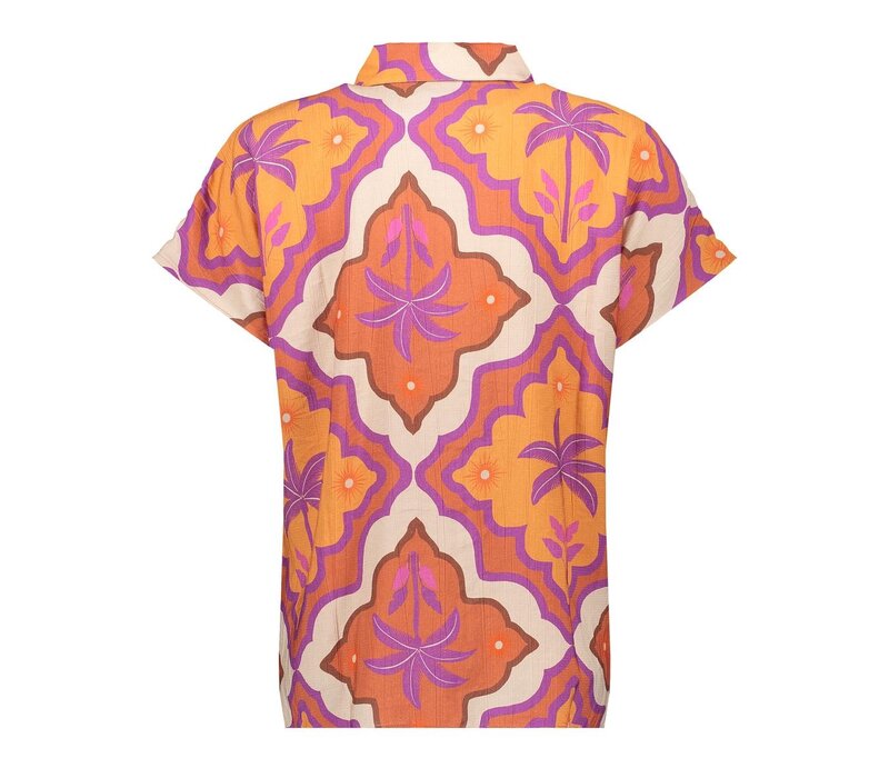 Geisha Blouse Ecru Mango Purple