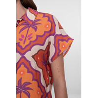 Geisha Blouse Ecru Mango Purple