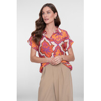 Geisha Blouse Ecru Mango Purple