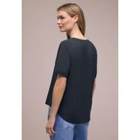 Street One Splitneck Blouse Turn-Up Shadowed Navy