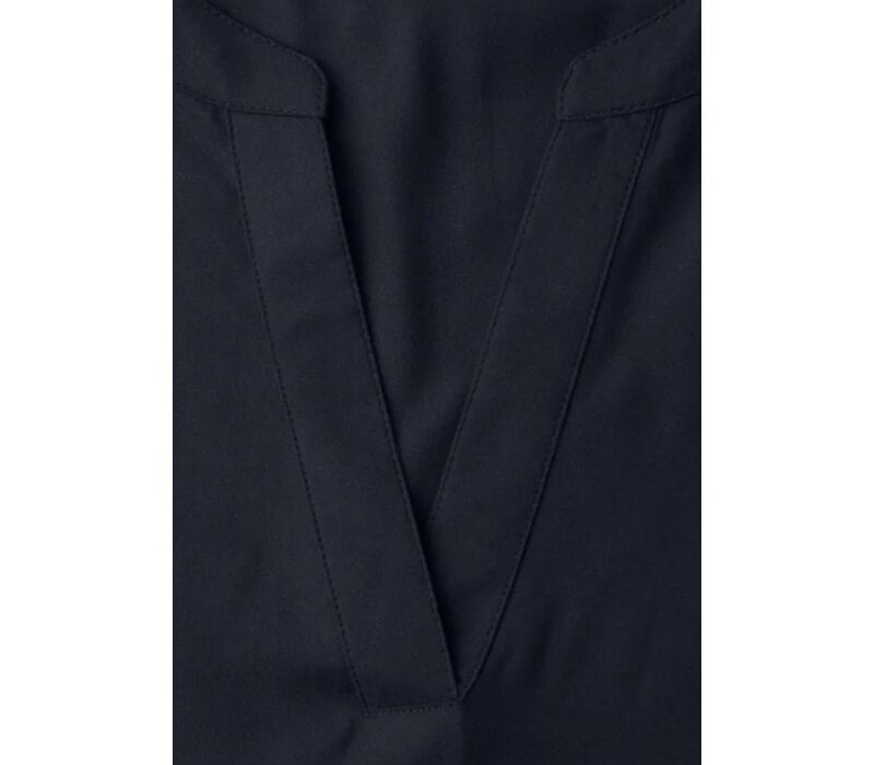 Street One Splitneck Blouse Turn-Up Shadowed Navy