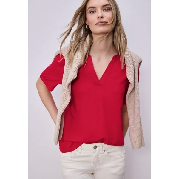 Street One Splitneck Blouse Turn-Up 