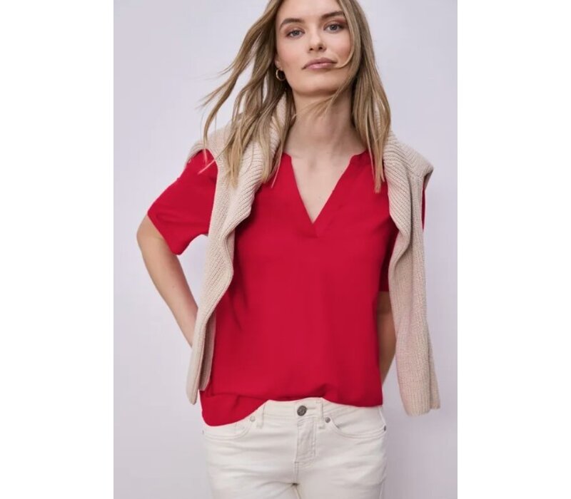 Street One Splitneck Blouse Turn-Up Salsa Red