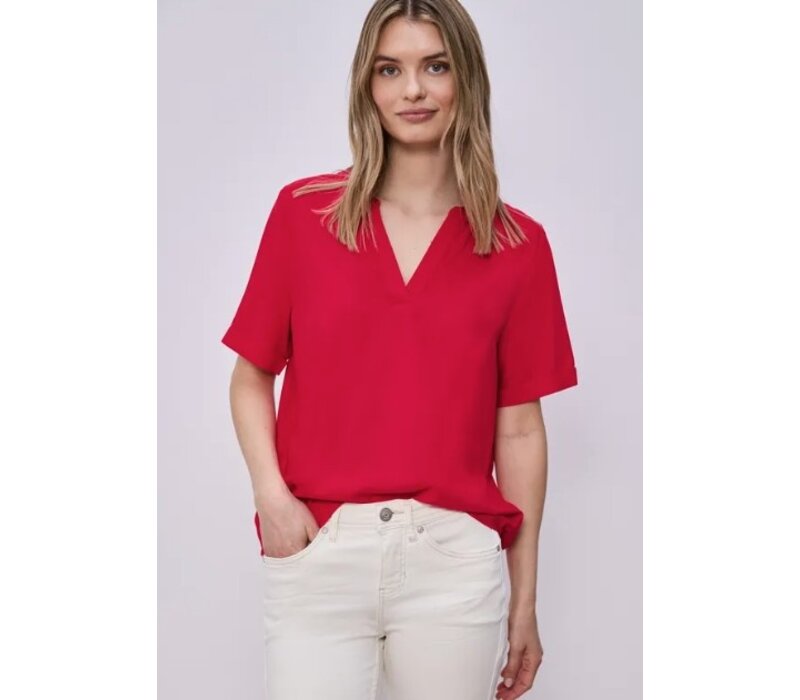 Street One Splitneck Blouse Turn-Up Salsa Red