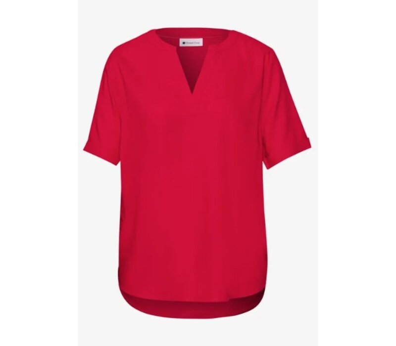 Street One Splitneck Blouse Turn-Up Salsa Red