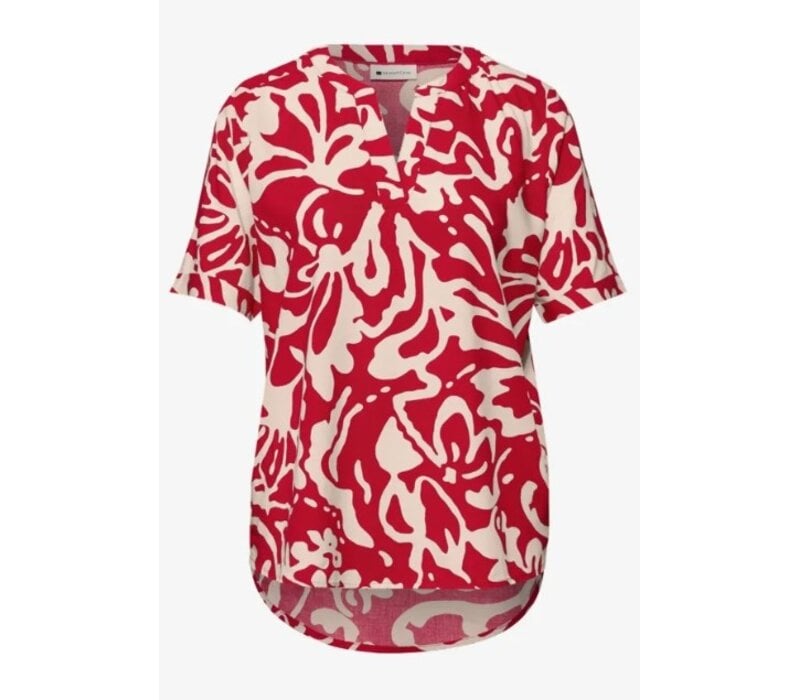 Street One Splitneck Blouse Turn-Up Salsa Red