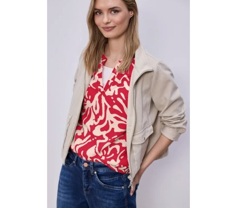 Street One Splitneck Blouse Turn-Up Salsa Red