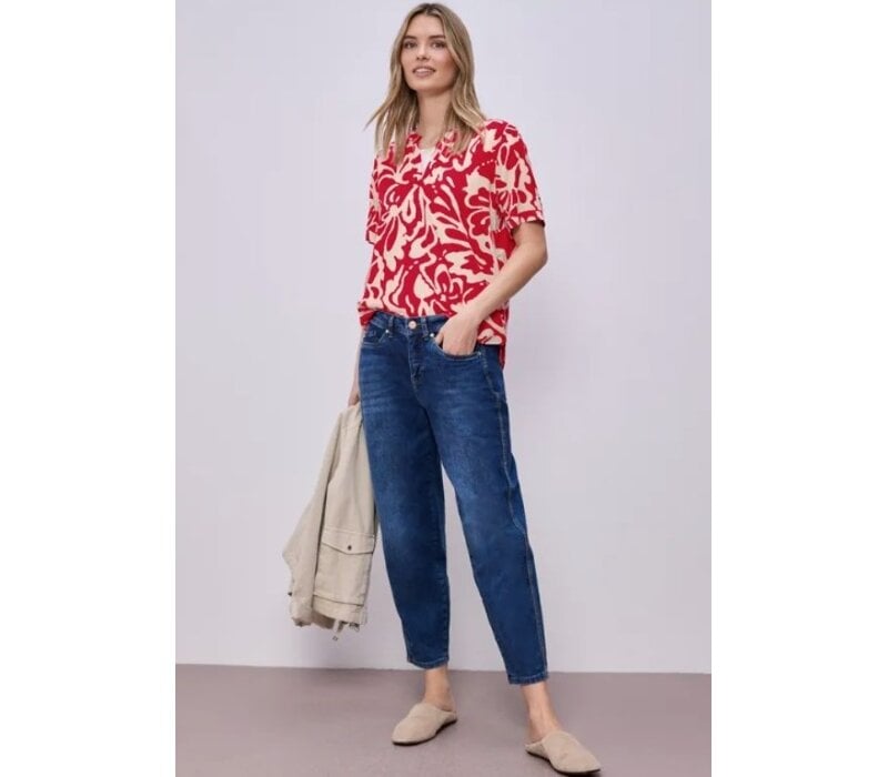 Street One Splitneck Blouse Turn-Up Salsa Red
