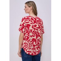 Street One Splitneck Blouse Turn-Up Salsa Red