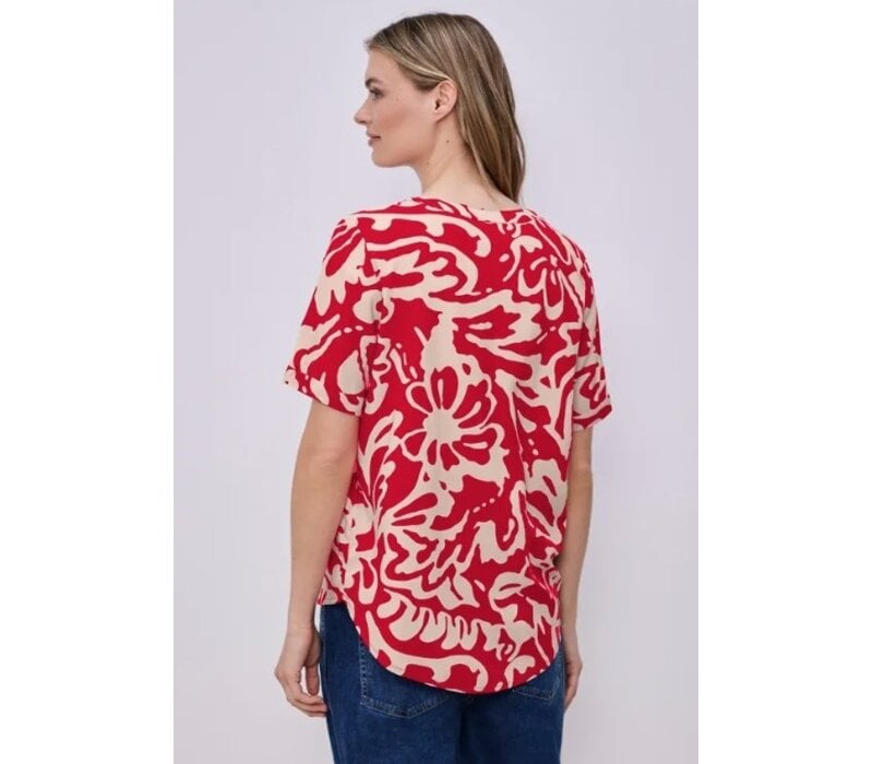 Street One Splitneck Blouse Turn-Up Salsa Red